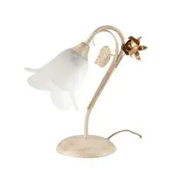 Lampada da Tavolo Cestino 1 Luce Avorio e Bianco LuceArt Classic