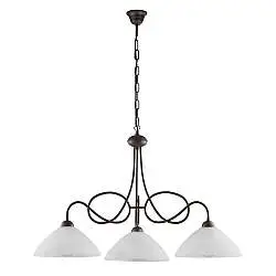 Lampadario Rustico Bistrot 3 Luci Ruggine e Bianco LuceArt Classic