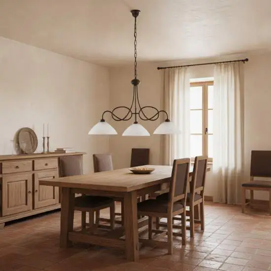 Lampadario Rustico Bistrot 3 Luci Ruggine e Bianco LuceArt Classic | LuceArt Classic