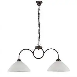 Lampadario Rustico Anemone 2 Luci Ruggine e Bianco LuceArt Classic