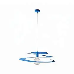 Sospensione Spring 1 Luce Blu Altezza Regolabile Luceart Design