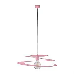 Sospensione Spring 1 Luce Rosa Altezza Regolabile Luceart Design