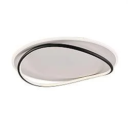 Plafoniera Moderna Cairns Plastica Nero-Bianco Led 47W Dimmerabile