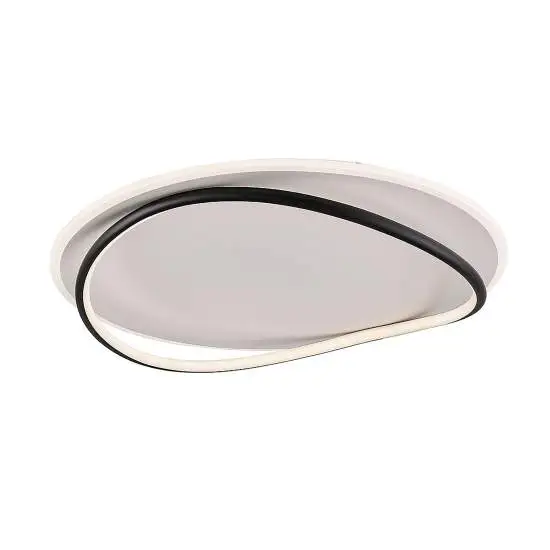 Plafoniera Moderna Cairns Plastica Nero-Bianco Led 47W Dimmerabile | LuceArt Classic