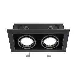 Faretta incasso Metal LED 2 luci nera 12,6 cm Maytoni