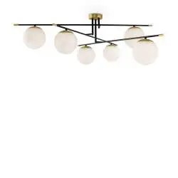 Plafoniera Nostalgia 6 luci nera 95 cm Maytoni
