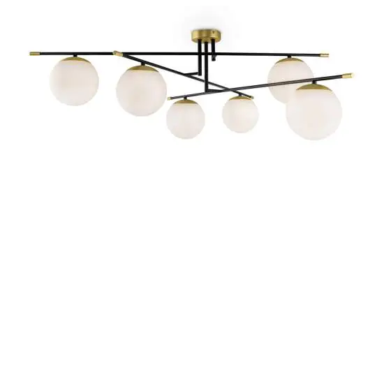 Plafoniera Nostalgia 6 luci nera 95 cm Maytoni