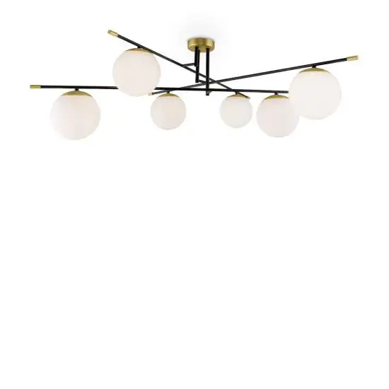 Plafoniera Nostalgia 6 luci nera 95 cm Maytoni