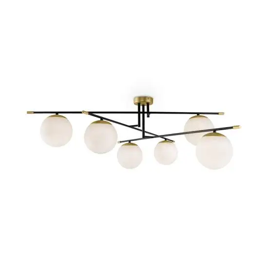 Plafoniera Nostalgia 6 luci nera 95 cm Maytoni