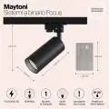 Faretto per binario Focus nero Ø 6 cm Maytoni