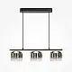 Lampadario Contemporaneo Spirito Metallo E Vetro Nero 3 Luci Led 14W