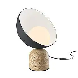 Lampada Da Tavolo Contemporanea Tavo Pietra Calcarea Nera 1 Luce G9