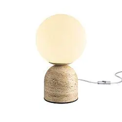 Lampada Da Tavolo Contemporanea Tavo Pietra Calcarea Beige 1 Luce G9