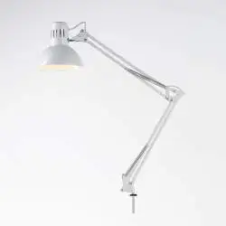Lampada Da Scrivania Moderna Arc Metallo Bianco 1 Luce E27