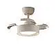 Ventilatore Moderno Cleo Metallo Tessuto Sabbia Opaco Led 22W Cct