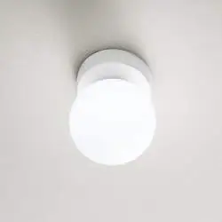 Applique Contemporanea Maga Metallo Bianco Vetro 1 Luce E14