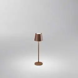 Lampada Tavolo Esterno Moderna Mini Diva Alluminio Ruggine Led 1,5W 3000K