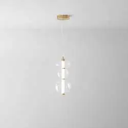Sospensione Contemporanea Bubbles Alluminio Oro Vetro Trasparente Led 24W 3000K