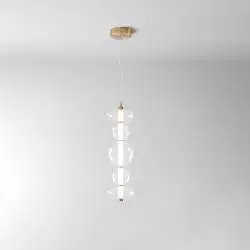Sospensione Contemporanea Bubbles Alluminio Oro Vetro Trasparente Led 38W 3000K