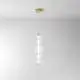 Sospensione Contemporanea Bubbles Alluminio Oro Vetro Trasparente Led 38W 3000K