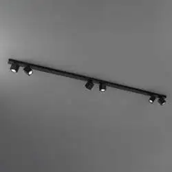 Plafoniera Moderna Oddy Faretti Cubici Metallo Nero 6 Luci Orientabili Gu10 Ip20