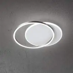 Plafoniera Moderna Orbita Metallo Bianco Grigio Led 60W 3000K Dimmerabile Ip20