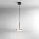 Sospensione Contemporanea Aere Metallo Oro Rosa Vetro Nero Led 14W 3000K