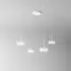 Lampadario Contemporaneo Aere Metallo Bianco Vetro 4 Luci Led 14W 3000K