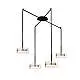 Lampadario Contemporaneo Aere Metallo Oro Rosa Vetro Nero 4 Luci Led 14W 3000K