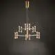 Lampadario Contemporaneo Candles Metallo Oro Spazzolato Acrilico Led 68W 3000K