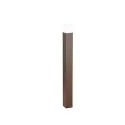 Paletto Esterno Moderno Tower Alluminio Corten 1 Luce E27 Ip54 H90