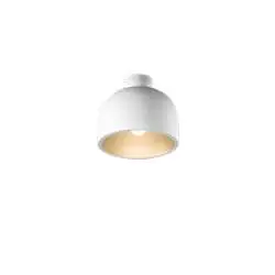 Plafoniera Nordica Yelmo Metallo Bianco Oro 1 Luce E27 Ip20