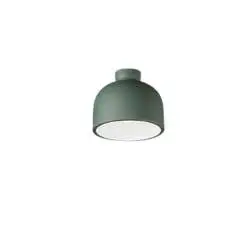 Plafoniera Nordica Yelmo Metallo Verde Bianco 1 Luce E27 Ip20