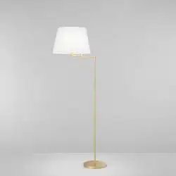 Piantana Contemporanea Crane Metallo Oro Tessuto 1 Luce E27 Ip20
