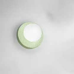 Applique Contemporanea Ceramic Verde Vetro Bianco 1 Luce G9 Ip20