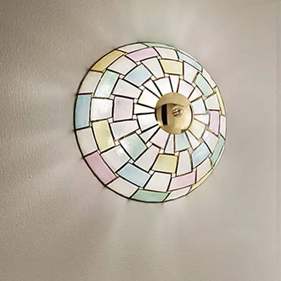 Plafoniera Tiffany Madreperla Madreperla Multicolor Fantasia 1 Luce E27 | Perenz