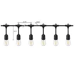 Stringa Industrial Violet Pc Nero 10 Luci E27 Ip44