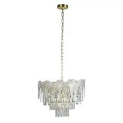 Lampadario Classio Lux & Belle Acciaio Ottone Vetro Trasparente 5 Luci E14