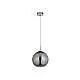 Sospensione Contemporanea Balls Acciaio Cromo Vetro Fumè 1 Luce E27 D25Cm