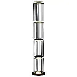 Piantana Industrial-Nordico Circolo Alluminio Bianco Silicone Nero Led 35W 3000K