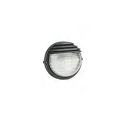 Applique Piccola Esterno Palpebra Tonda Alluminio E Vetro Nero 1 Luce E27