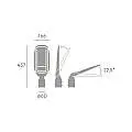 Testa Palo In Alluminio Grigio Led 50 W 5000 Lm 3000K Tennis | Sovil
