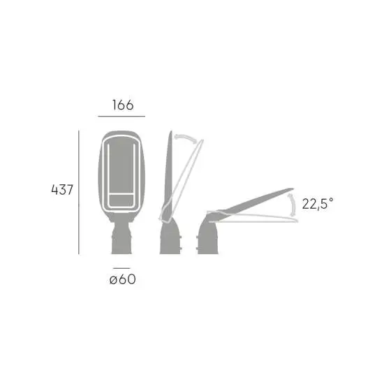 Testa Palo In Alluminio Grigio Led 50 W 5000 Lm 3000K Tennis | Sovil