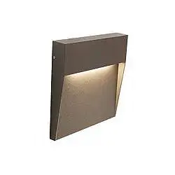 Applique Esterno Moderna Geo Square Alluminio E Termoplastica Caffè Led 6W 4000K