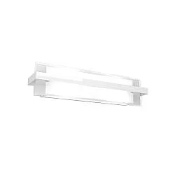 Applique Industrial-Minimal Cross Metallo Bianco Vetro 2 Luci E27 60Cm