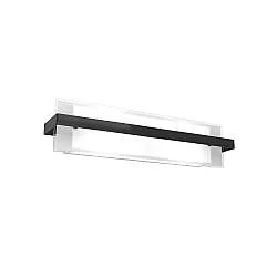 Applique Industrial-Minimal Cross Metallo Nero Vetro Bianco 2 Luci E27 60Cm