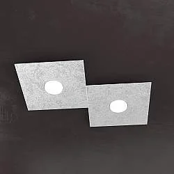 Applique Moderna Eccentric Metallo Foglia Argento 2 Luci Gx53