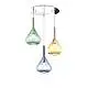 Sospensione Contemp Tonda Kona Metallo Cromo Vetro Multicolor 3 Luci E27