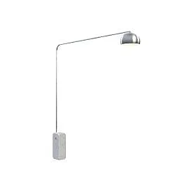 Piantana Contemporanea Corner Marmo Bianco Metallo Cromo 1 Luce E27