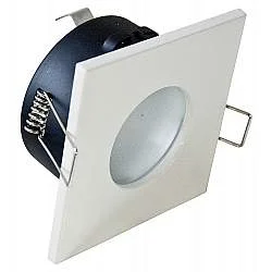 Faretto Incasso Bath Quadrato Alluminio Bianco 1 Luce Gu10